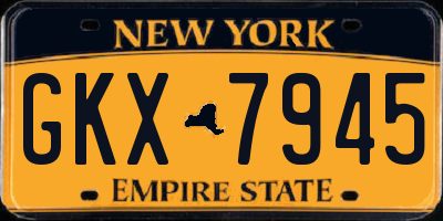 NY license plate GKX7945