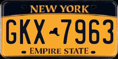 NY license plate GKX7963