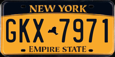 NY license plate GKX7971