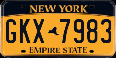 NY license plate GKX7983