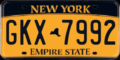 NY license plate GKX7992