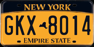 NY license plate GKX8014