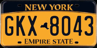 NY license plate GKX8043