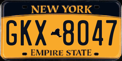 NY license plate GKX8047