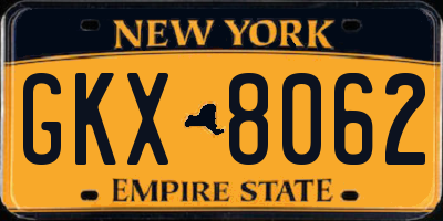 NY license plate GKX8062