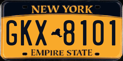 NY license plate GKX8101