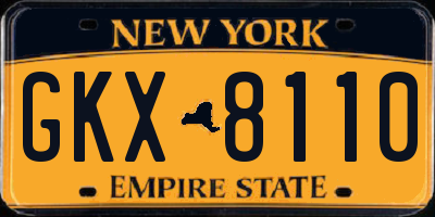 NY license plate GKX8110