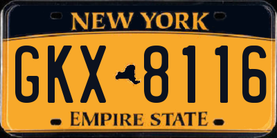 NY license plate GKX8116