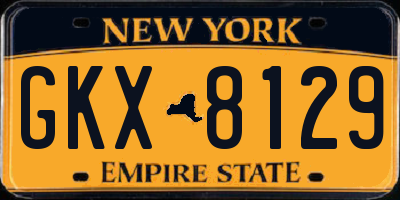 NY license plate GKX8129