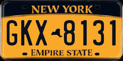 NY license plate GKX8131