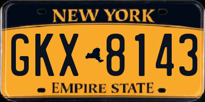 NY license plate GKX8143