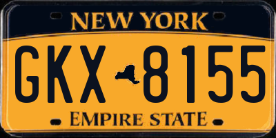 NY license plate GKX8155