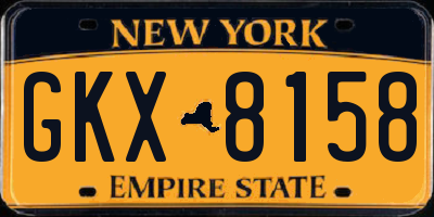NY license plate GKX8158