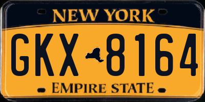 NY license plate GKX8164