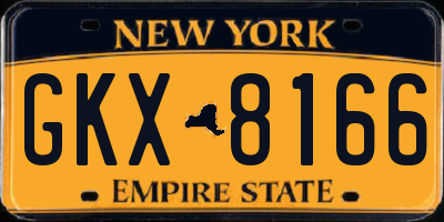 NY license plate GKX8166