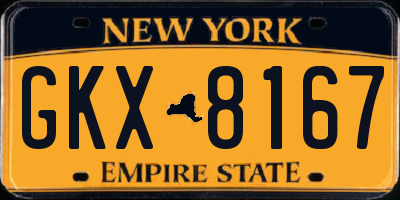 NY license plate GKX8167