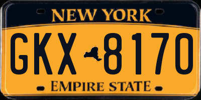 NY license plate GKX8170