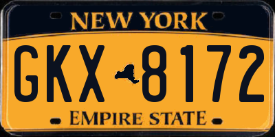 NY license plate GKX8172