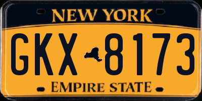 NY license plate GKX8173
