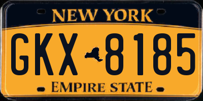 NY license plate GKX8185