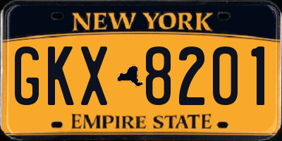 NY license plate GKX8201