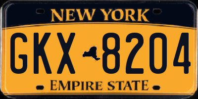NY license plate GKX8204