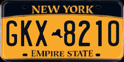 NY license plate GKX8210