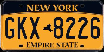 NY license plate GKX8226