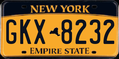 NY license plate GKX8232