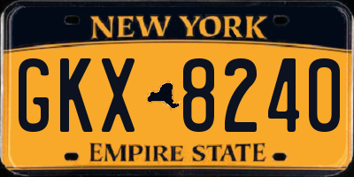 NY license plate GKX8240