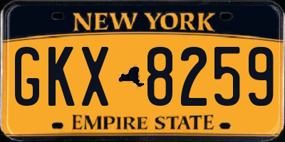 NY license plate GKX8259