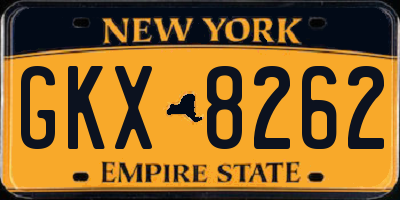 NY license plate GKX8262
