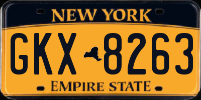 NY license plate GKX8263