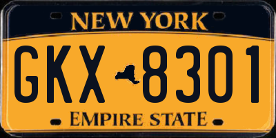 NY license plate GKX8301
