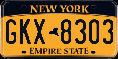 NY license plate GKX8303