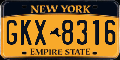 NY license plate GKX8316