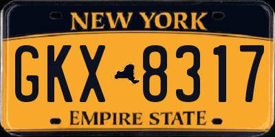 NY license plate GKX8317
