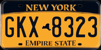 NY license plate GKX8323