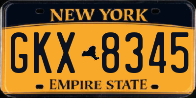 NY license plate GKX8345