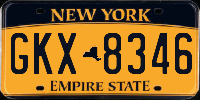 NY license plate GKX8346