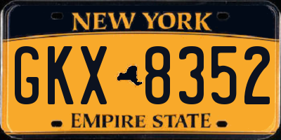 NY license plate GKX8352