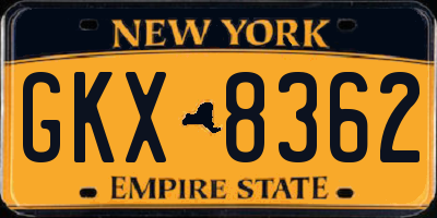 NY license plate GKX8362
