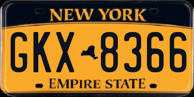 NY license plate GKX8366