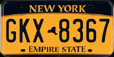 NY license plate GKX8367