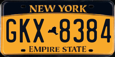 NY license plate GKX8384