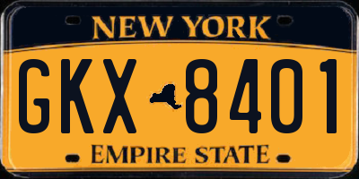 NY license plate GKX8401