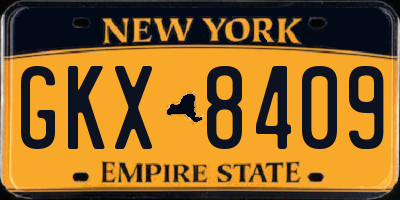 NY license plate GKX8409
