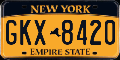 NY license plate GKX8420