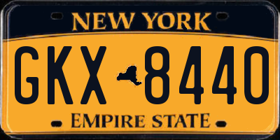 NY license plate GKX8440
