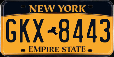 NY license plate GKX8443